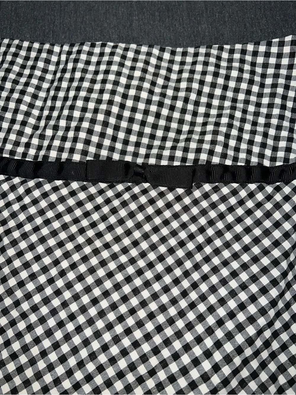 Focus 2000 Black and White Gingham A-Line Skirt with Trim